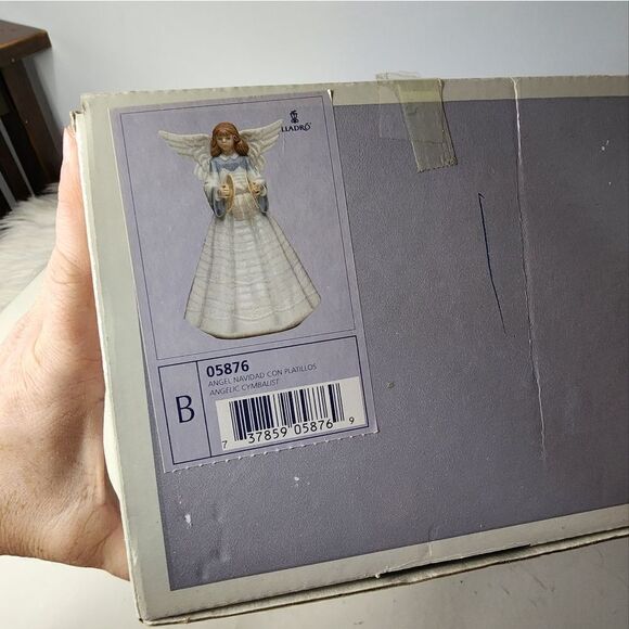 Lladro Angelic Cymbalist Tree Topper Angel Navidad Platillos Box 05876 vintage - Picture 6 of 12